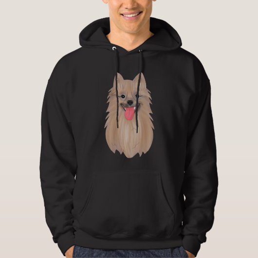 Pommeren Dog Vector Art Sticker Hoodie (Voorkant)