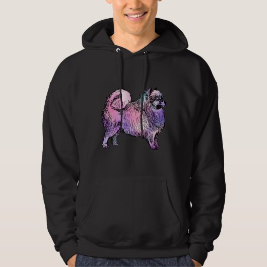 Pommeren Dog Waterverf 43 Hoodie (Voorkant)