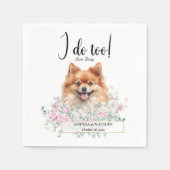 Pommeren Dog Wedding Cocktail Napkins Servet (Voorkant)