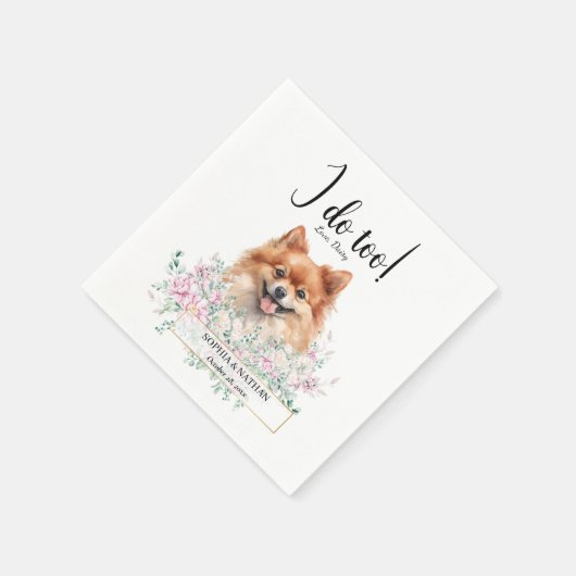 Pommeren Dog Wedding Cocktail Napkins Servet (Hoek)