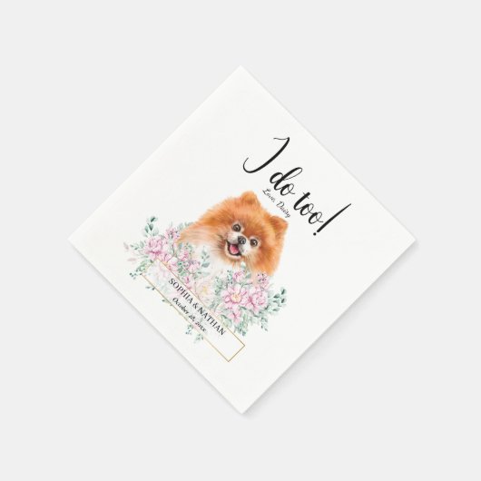 Pommeren Dog Wedding Cocktail Napkins Servet (Hoek)
