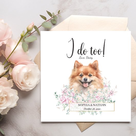 Pommeren Dog Wedding Cocktail Napkins Servet