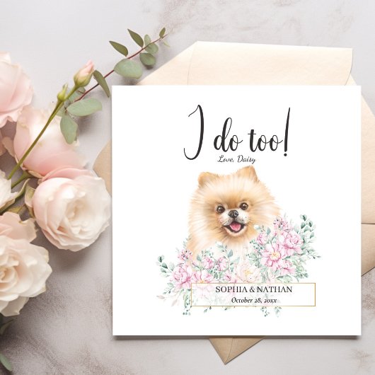 Pommeren Dog Wedding Cocktail Napkins Servet