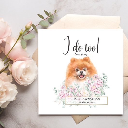 Pommeren Dog Wedding Cocktail Napkins Servet