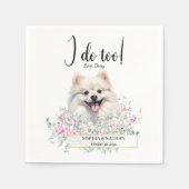 Pommeren Dog Wedding Cocktail Napkins Servet (Voorkant)