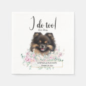 Pommeren Dog Wedding Cocktail Napkins Servet (Voorkant)