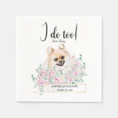 Pommeren Dog Wedding Cocktail Napkins Servet (Voorkant)