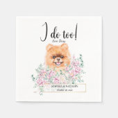 Pommeren Dog Wedding Cocktail Napkins Servet (Voorkant)