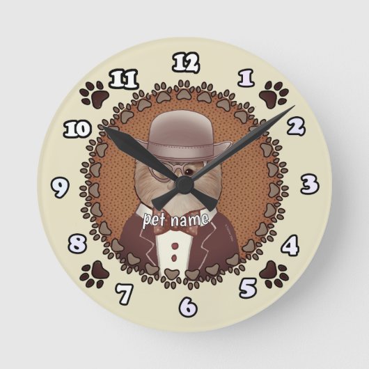 Pommeren dragen van een bril ronde klok (Voorkant)