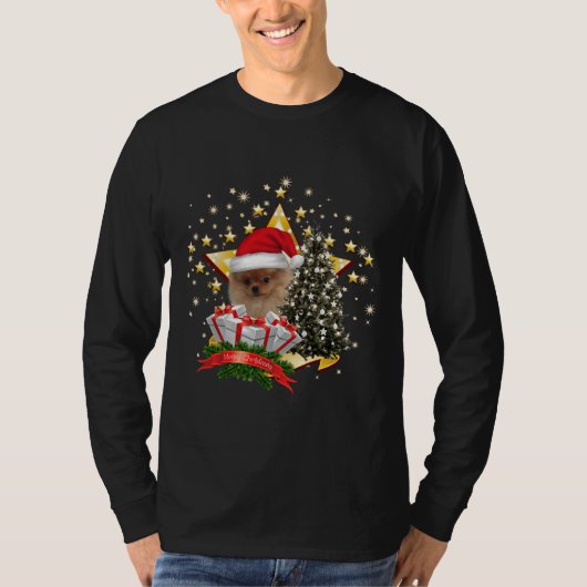 Pommeren en Accessoires Kerstmis T-shirt (Voorkant)