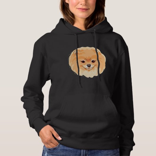 Pommeren Face Cute Hoodie (Voorkant)