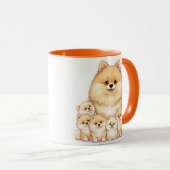 Pommeren Family Mok - Schattige en Fluffy Hondenli (Voorkant rechts)