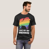 Pommeren Funny Gay Dog Lgbt Pride T-shirt (Voorkant volledig)