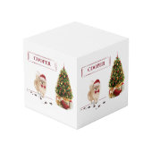 Pommeren Funny-kersthond met boom Kubus (Voorkant hoekig)
