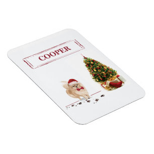 Pommeren Funny-kersthond met boom Magneet