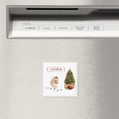 Pommeren Funny-kersthond met boom Magneet (Insitu (Vaatwasser))