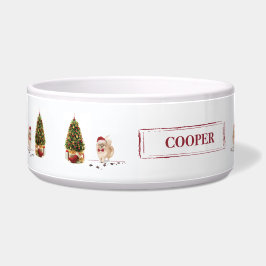 Pommeren Funny-kersthond met boom Voerbakje