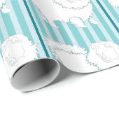 Pommeren Gift wrapping paper aqua turquoise Cadeaupapier (Rol Hoek)