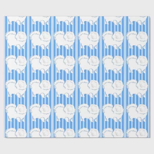 Pommeren Gift wrapping papier Blauwe strepen (Vlak)