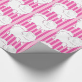 Pommeren Gift wrapping papier hete roze strepen (Hoek)