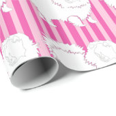 Pommeren Gift wrapping papier hete roze strepen (Rol Hoek)