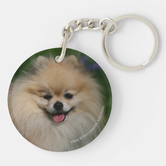 Pommeren glimlachen sleutelhanger (Achterkant)