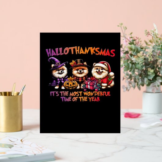 Pommeren Halloween Thanksgiving Christmas Classi Acryl Bord (Huwelijk)