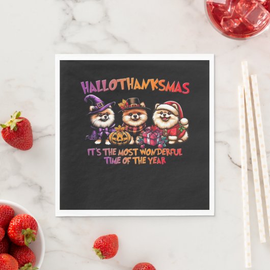 Pommeren Halloween Thanksgiving Christmas Classi Servet (Insitu)