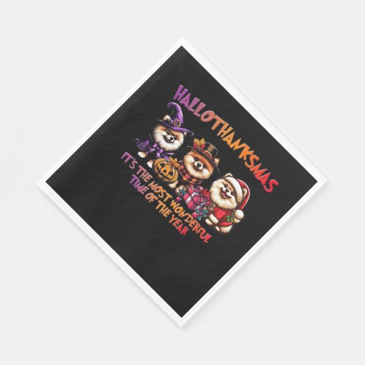 Pommeren Halloween Thanksgiving Christmas Classi Servet (Hoek)