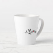 Pommeren hartslag hartlijn latte mok (Rechterhoek)