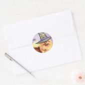 Pommeren heks ronde sticker (Envelop)