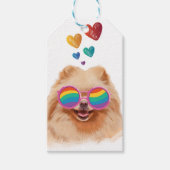 Pommeren Hond met hartenValentijnsdag Cadeaulabel (Voorkant)