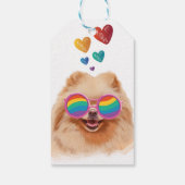 Pommeren Hond met hartenValentijnsdag Cadeaulabel (Achterkant)