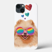 Pommeren Hond met hartenValentijnsdag Case-Mate iPhone Case (Achterkant)