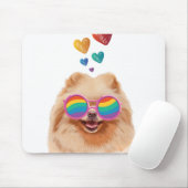 Pommeren Hond met hartenValentijnsdag Muismat (Met muis)