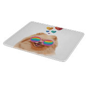 Pommeren Hond met hartenValentijnsdag Snijplank (Hoek)