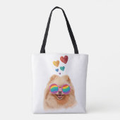 Pommeren Hond met hartenValentijnsdag Tote Bag (Achterkant)