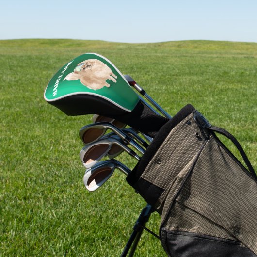 Pommeren Hondenliefhebber Groen Persoonlijk Golfheadcover (Insitu)