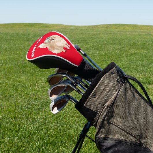 Pommeren Hondenliefhebber rood persoonlijk Golfheadcover (Insitu)