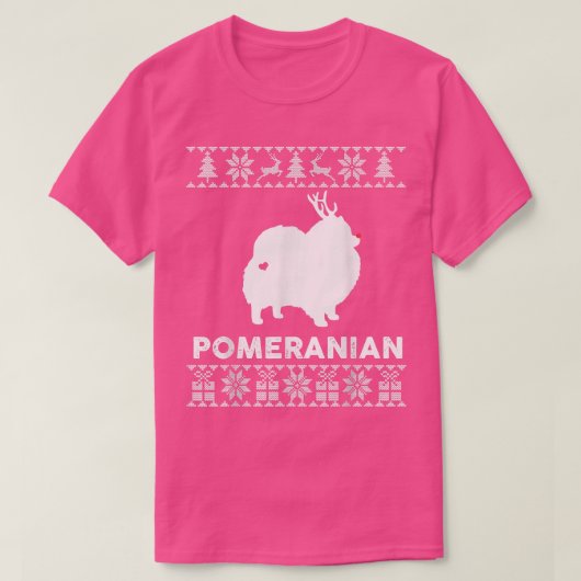 Pommeren Hondenliefhebber Xmas render Ugly Kerstmi T-shirt (Design voorkant)