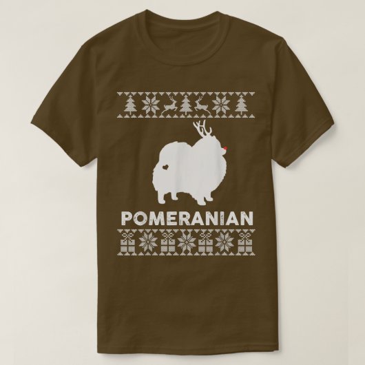 Pommeren Hondenliefhebber Xmas render Ugly Kerstmi T-shirt (Design voorkant)