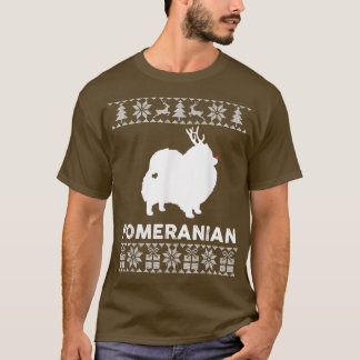 Pommeren Hondenliefhebber Xmas render Ugly Kerstmi T-shirt