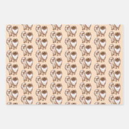 Pommeren Hondenliefhebbers Inpakpapier Vel