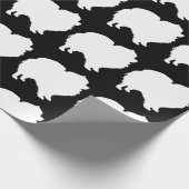 Pommeren hondenpakpapier wit silhouet zwart cadeaupapier (Hoek)