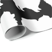 Pommeren hondenpakpapier wit silhouet zwart cadeaupapier (Rol Hoek)