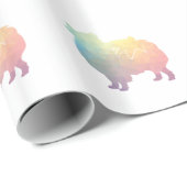 Pommeren Hondenras Geo Silhouette Pastel Cadeaupapier (Rol Hoek)