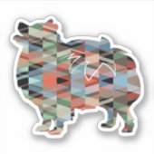 Pommeren Hondenras Geo Silhouette Play Sticker (Voorkant)