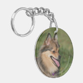 Pommeren hoofdschot pannen sleutelhanger (Voorkant Links)