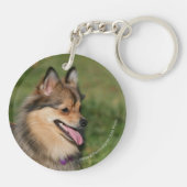 Pommeren hoofdschot pannen sleutelhanger (Achterkant)