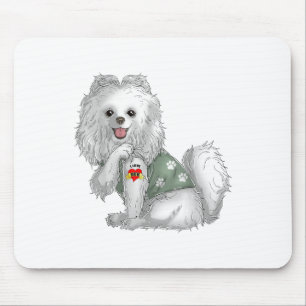 Pommeren Ik hou van Tattoo Dog Shirt Funny Mothe Muismat